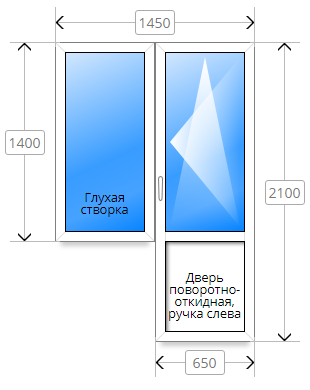 Балконний блок з глухим вікном